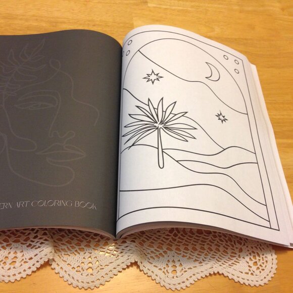 Minimalist Modern Art Adult Coloring Book for Relaxation - Picture 5 of 6